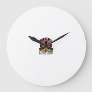 Lustiges Kürbis-Halloween-Vintage-Shirt-Design_1 Große Wanduhr