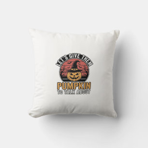 Lustiges Kürbis-Halloween-Vintage-Shirt-Design_1 Kissen