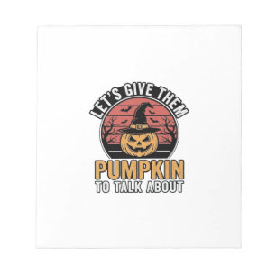 Lustiges Kürbis-Halloween-Vintage-Shirt-Design_1 Notizblock