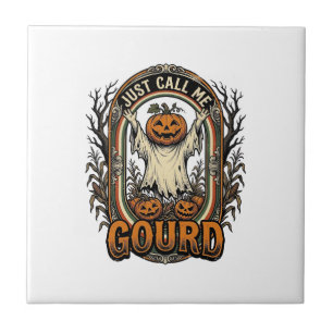 Lustiges Kürbisshirt Vintage Gravur Halloween Co Fliese