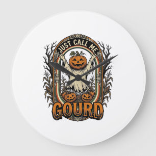 Lustiges Kürbisshirt Vintage Gravur Halloween Co Große Wanduhr