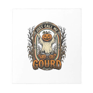 Lustiges Kürbisshirt Vintage Gravur Halloween Co Notizblock