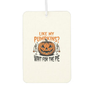 Lustiges Kürbisskelett Halloween Pie Shirt_1 Autolufterfrischer