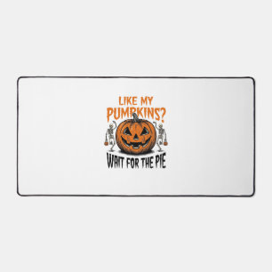 Lustiges Kürbisskelett Halloween Pie Shirt_1 Schreibtischunterlage