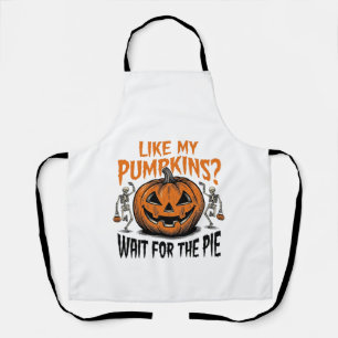 Lustiges Kürbisskelett Halloween Pie Shirt_1 Schürze