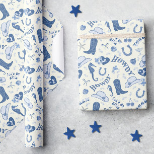 Lustiges Küsten-Cowgirl-Bach-Club-Muster Geschenkpapier