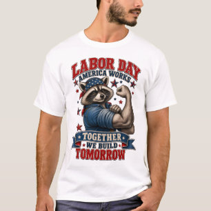 Lustiges Labor Day Waschbär-Shirt T-Shirt