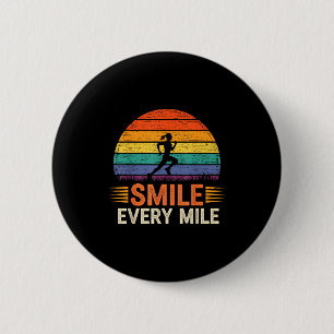 Lustiges Lächeln Jeden Kilometer Cooles Laufen Läu Button