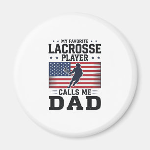 Lustiges Lacrosse-Vater-Amerikanische-Flagge-Vinta Magnet