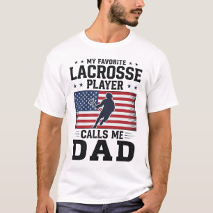 Lustiges Lacrosse-Vater-Amerikanische-Flagge-Vinta T-Shirt