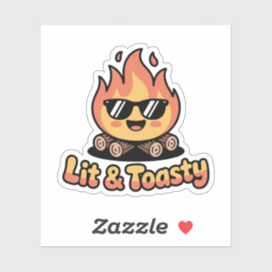 Lustiges Lagerfeuer Kawaii Abzeichen Aufkleber