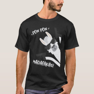 Lustiges Lama Alpaka Mit Pistolen Vintage I PewPew T-Shirt
