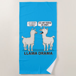 Lustiges Lama-Drama Strandtuch