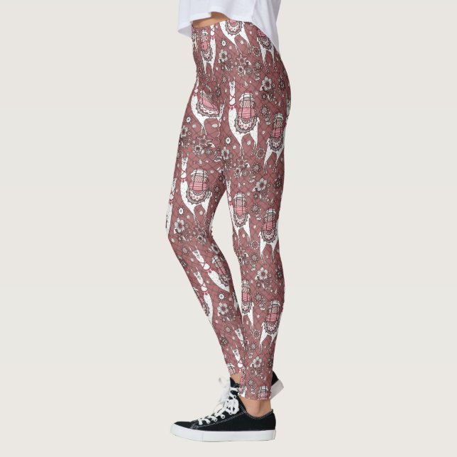 Lustiges Lama-Muster Leggings (Links)