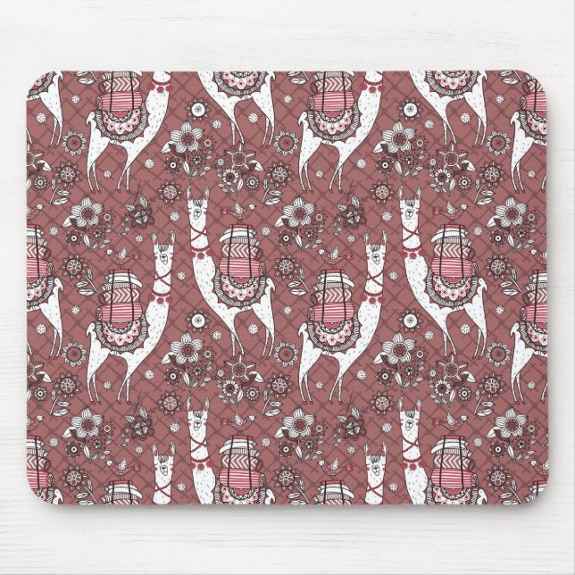 Lustiges Lama-Muster Mousepad (Vorne)