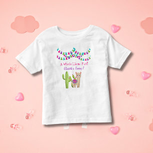 Lustiges Lama Rosa Lila Kaktus Kindergeburtstag  Kleinkind T-shirt