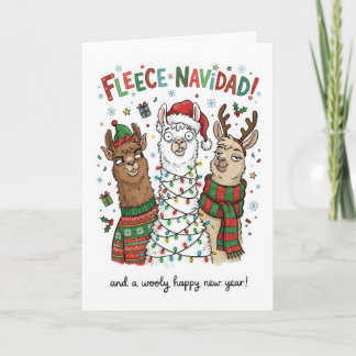 Lustiges Lama-Weihnachten – Fleece Navidad Karte