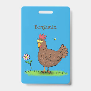 Lustiges Landhuhn rustikale karikaturenhafte Zeich Ausweis