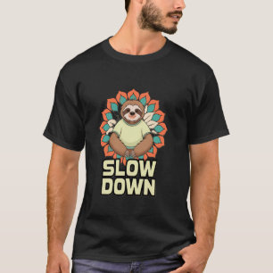 Lustiges Langsam Faultier Mandala Entspannung Ruhi T-Shirt