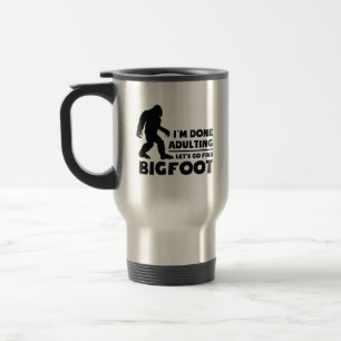 Lustiges Lasst uns Bigfoot-Geschenk finden Reisebecher