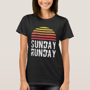 Lustiges Lauf-Shirt Vintage Retro Sonnenuntergang T-Shirt