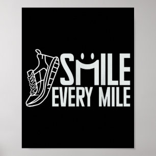 Lustiges Laufen Läufer Lächeln Jede Meile Coole Gr Poster