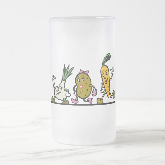 lustiges laufendes Gemüse Mattglas Bierglas (Mittel)