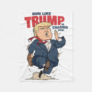 Lustiges Laufshirt, als ob Trump dich jagt Lustige Fleecedecke