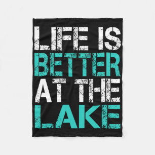 Lustiges Leben ist besser am See Camping Sommer Va Fleecedecke