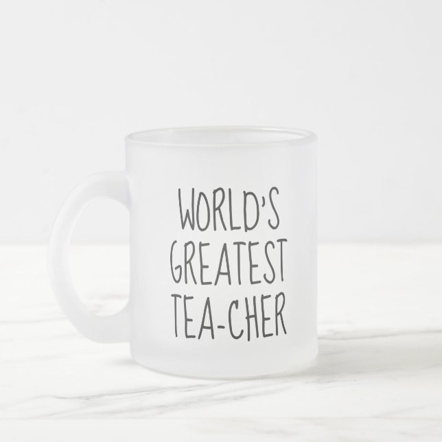 Lustiges Lehrer-Dankeschön-Teeglas-Geschenk Mattglastasse (Links)