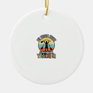 Lustiges Lehrer Kaputte Besen Halloween Vintage-Sh Keramik Ornament