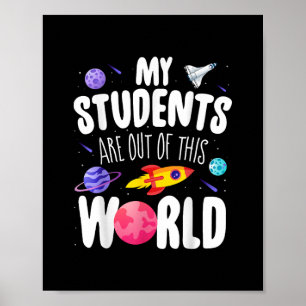 Lustiges Lehrer-T-Shirt Meine Schüler sind Außerir Poster