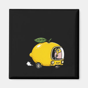 Lustiges Lemonen Auto Flamingo 1 Magnet