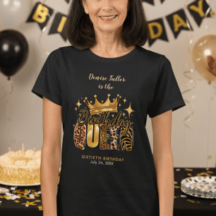Lustiges Leopard-Geburtstags-Queen-Sechzig-Geburts T-Shirt