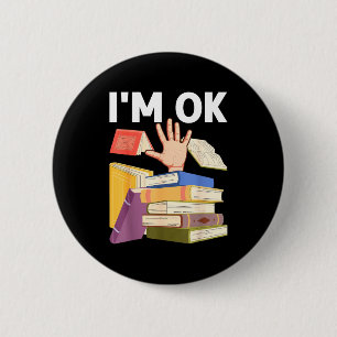 Lustiges Lesebuch lesender Nerd Bibliothekar Lehre Button