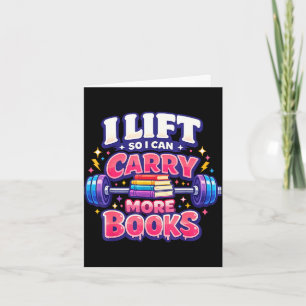 Lustiges Lesen Fitness Buch Liebhaber Gewichtheben Karte