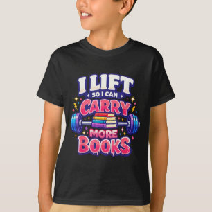 Lustiges Lesen Fitness Buch Liebhaber Gewichtheben T-Shirt