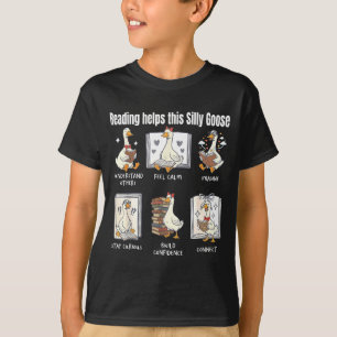 Lustiges Lesen hilft diesem albernen Gänse-Bibliot T-Shirt