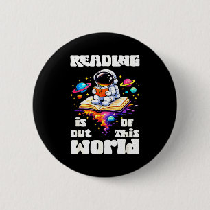Lustiges Lesen ist aus dieser Welt Weltraum süß Button