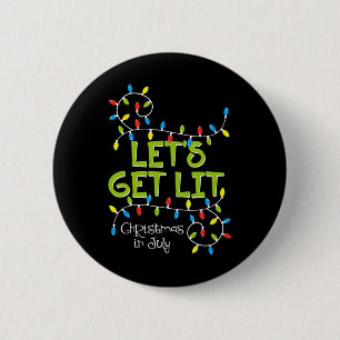 Lustiges Let's Get Lit Weihnachten im Juli-Shirt S Button