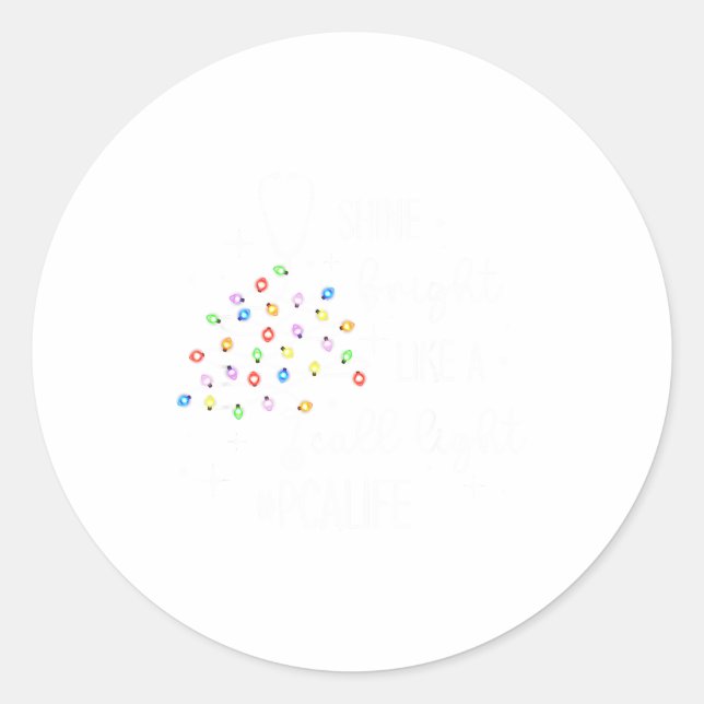 Lustiges Leuchten Sie hell wie ein Ruflicht Weihna Runder Aufkleber (Vorderseite)