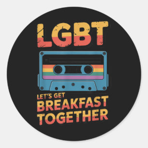Lustiges Lgbt Lass uns zusammen Frühstücken _2  Runder Aufkleber