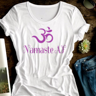 Lustiges lila OM-Symbol Namaste AF cooles T-Shirt