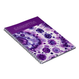Lustiges lila violett rosa Batik-Kreis-Kunstmuster Notizblock