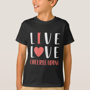 Lustiges Live Love Cheerleading Grafik Frauen Mädc T-Shirt
