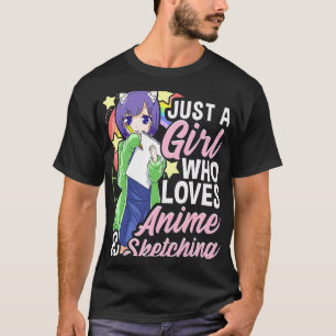Lustiges Mädchen, einfach ein Mädchen, das Anime u T-Shirt