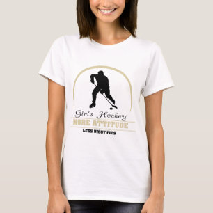Lustiges Mädchen-Hockey mehr Haltung T-Shirt