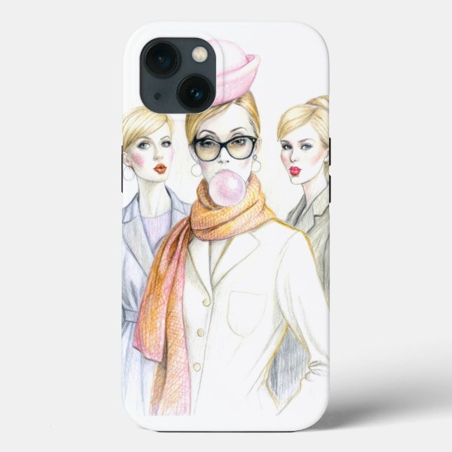 Lustiges Mädchen iPhone 13 Hülle (Rückseite)