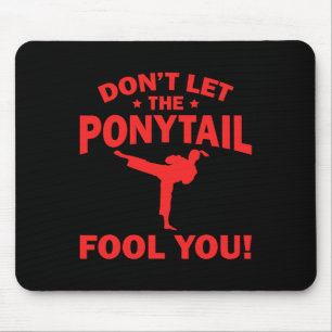 Lustiges Mädchen Karate Design Kinder Frauen Kickb Mousepad