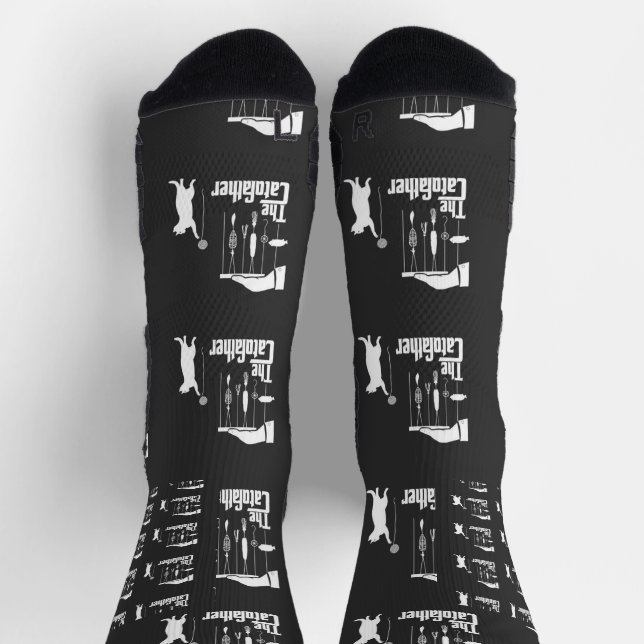 Lustiges Mafia-Katzen-Parodie-Graphic-Shirt Socken (Oben)